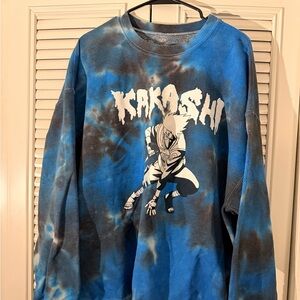 Women's Tie-Dye Sweatshirt - Blue and Black